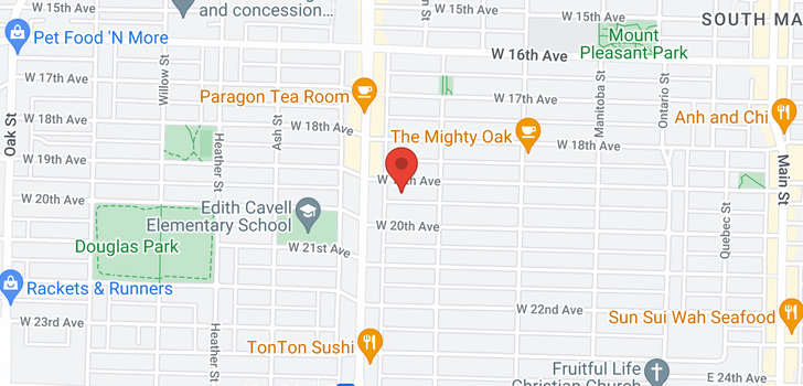 map of 462 W 19TH AVENUE
